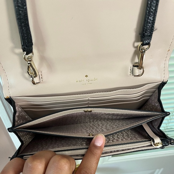 ✨💎Kate Spade 💎✨Summer Ward Place Black with Creamy Pink Details woc crossbody - Picture 5 of 8